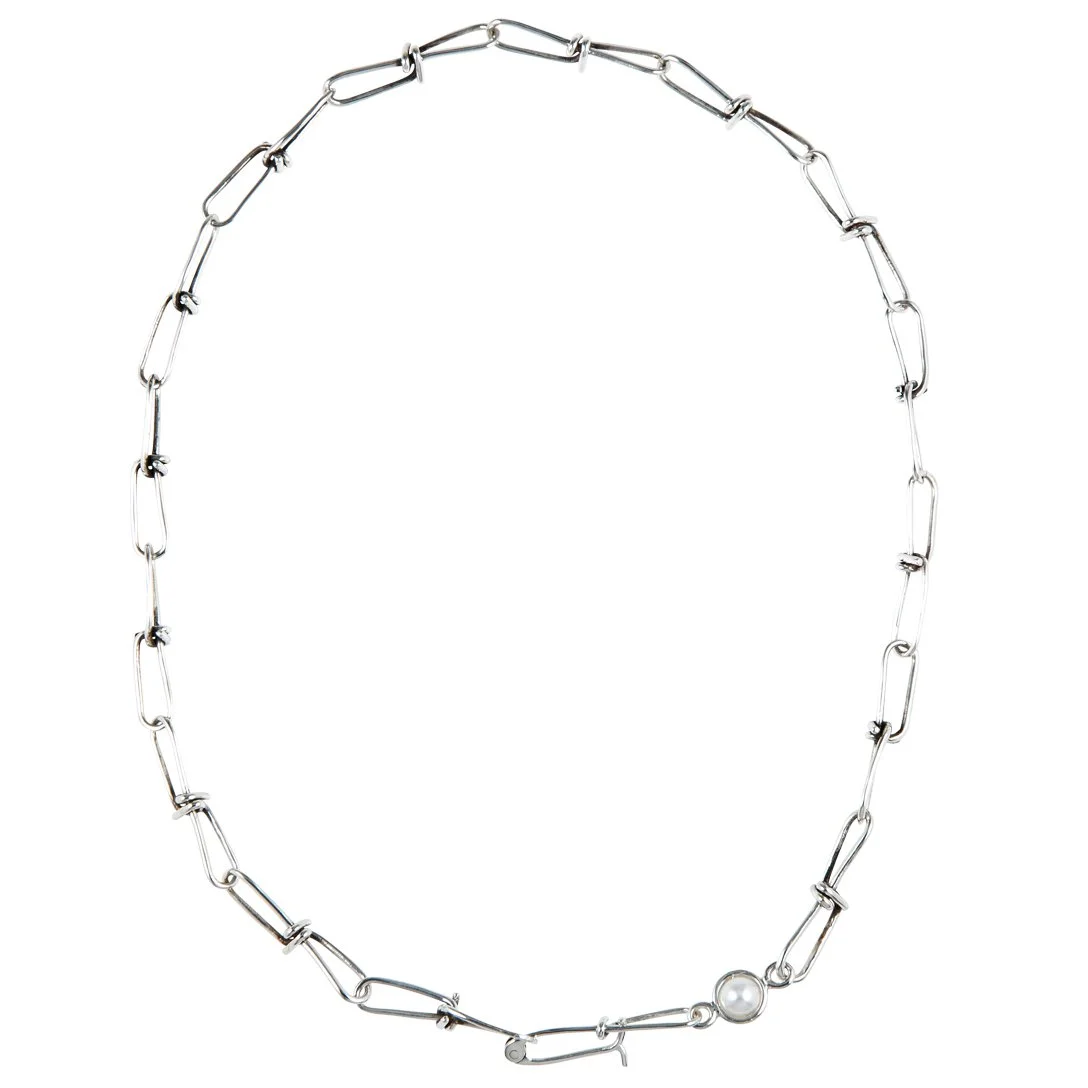 【関税込み】Pearls Before Swine シルバー Isen ネックレス Silver and Pearl chain link necklace — JASON Le COMPTE